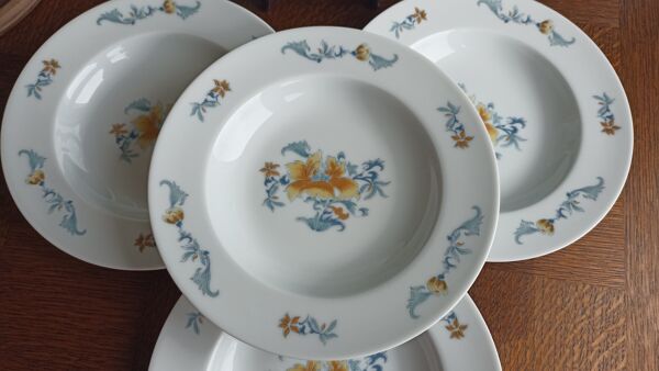 5 assiettes creuses en porcelaine de Limoges par Bernardaud - Lhassa Soap