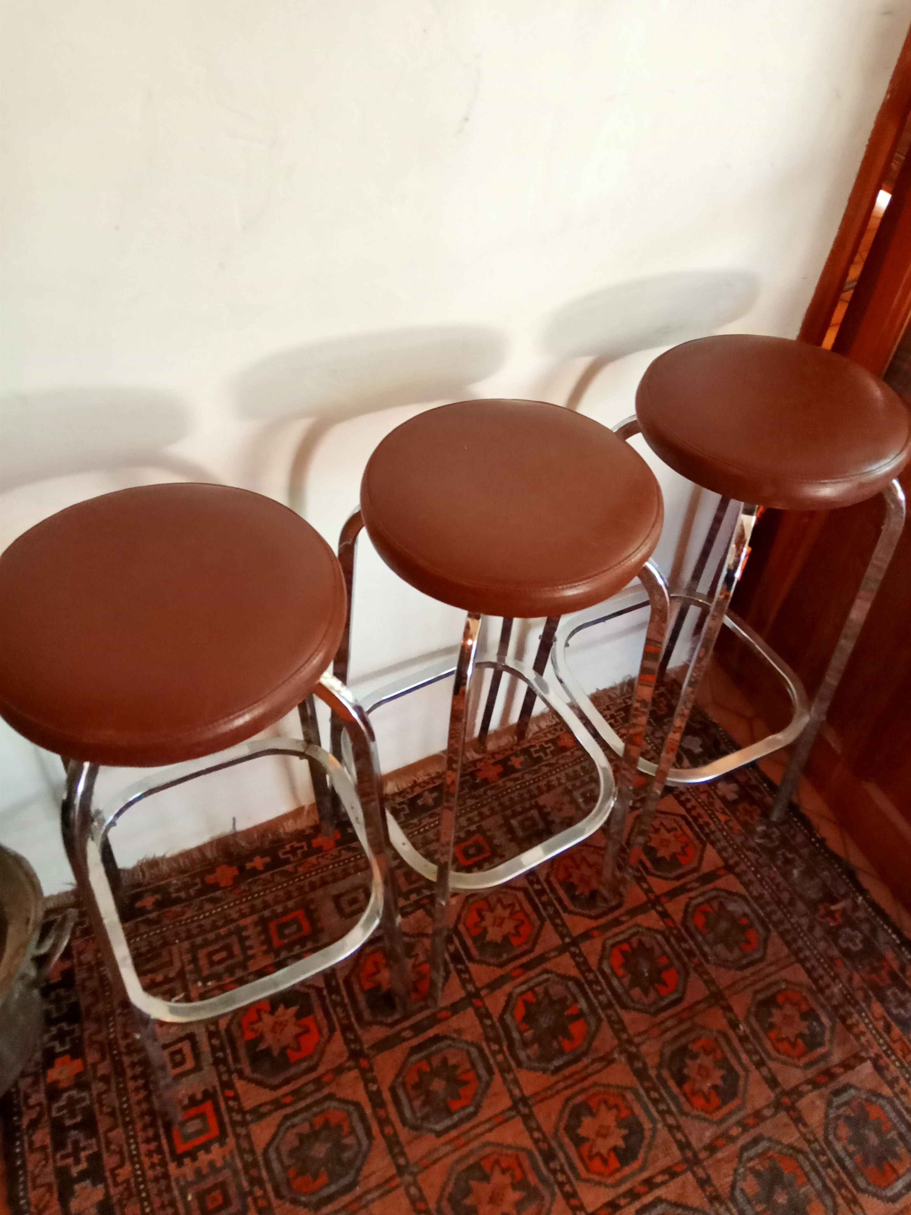 Set of three vintage bar stools
