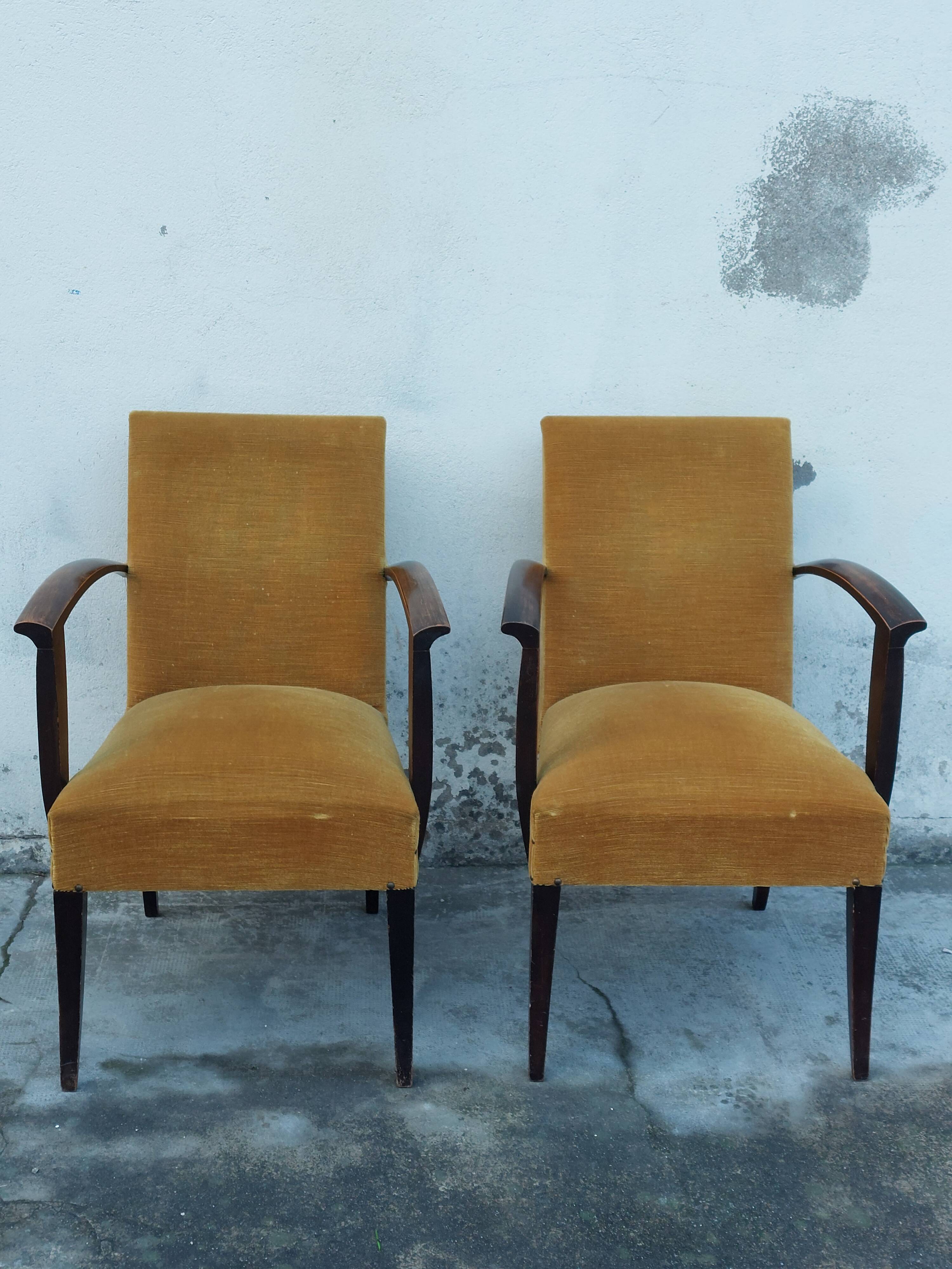 Paire de fauteuils bridge Art déco 1930