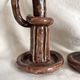 Pair of column candle holders in handmade ceramic