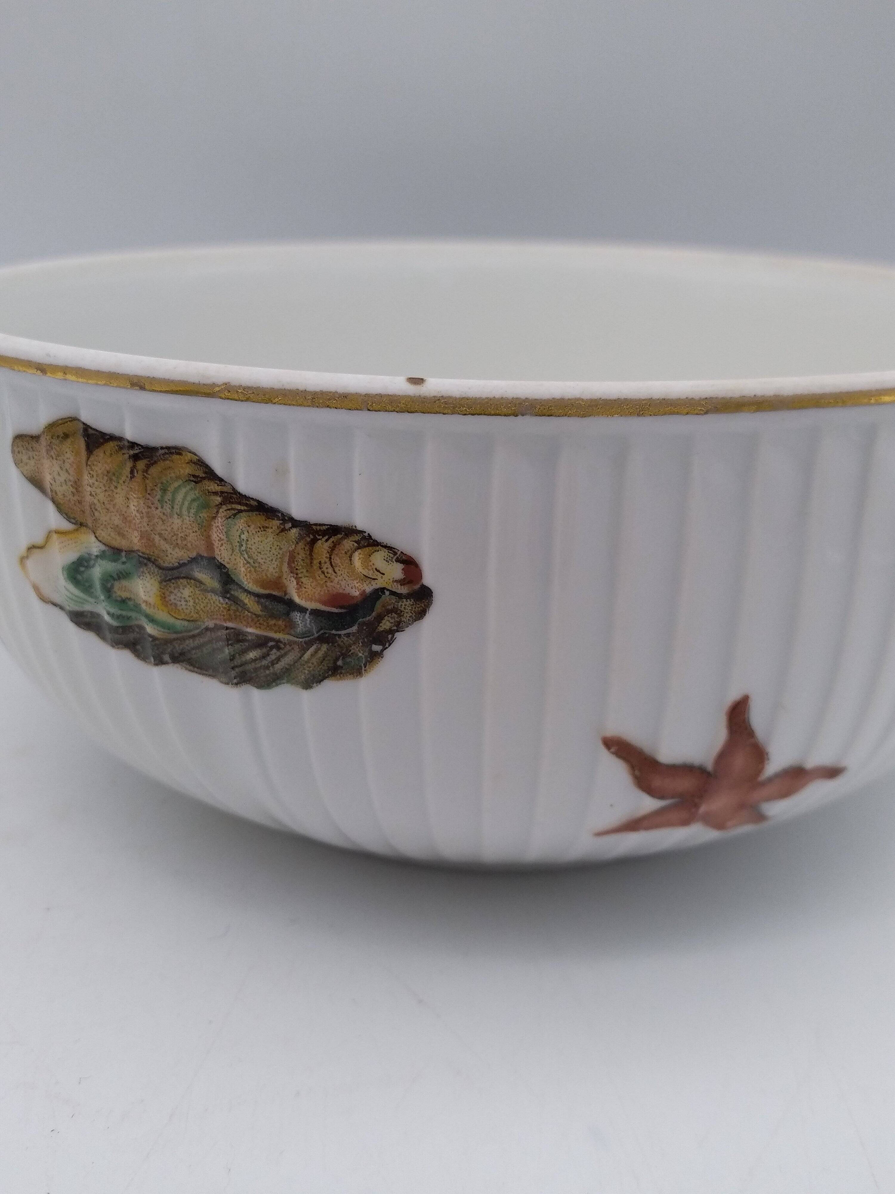 Small LF porcelain salad bowl with seafood decoration.