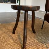 Vintage wood tripod stool or side table