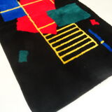 80s Postmodern Red Black carpet rug