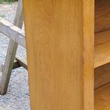 Wall display case from the 50s in solid blond oak