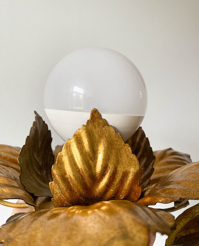 Masca golden metal flower wall lamp