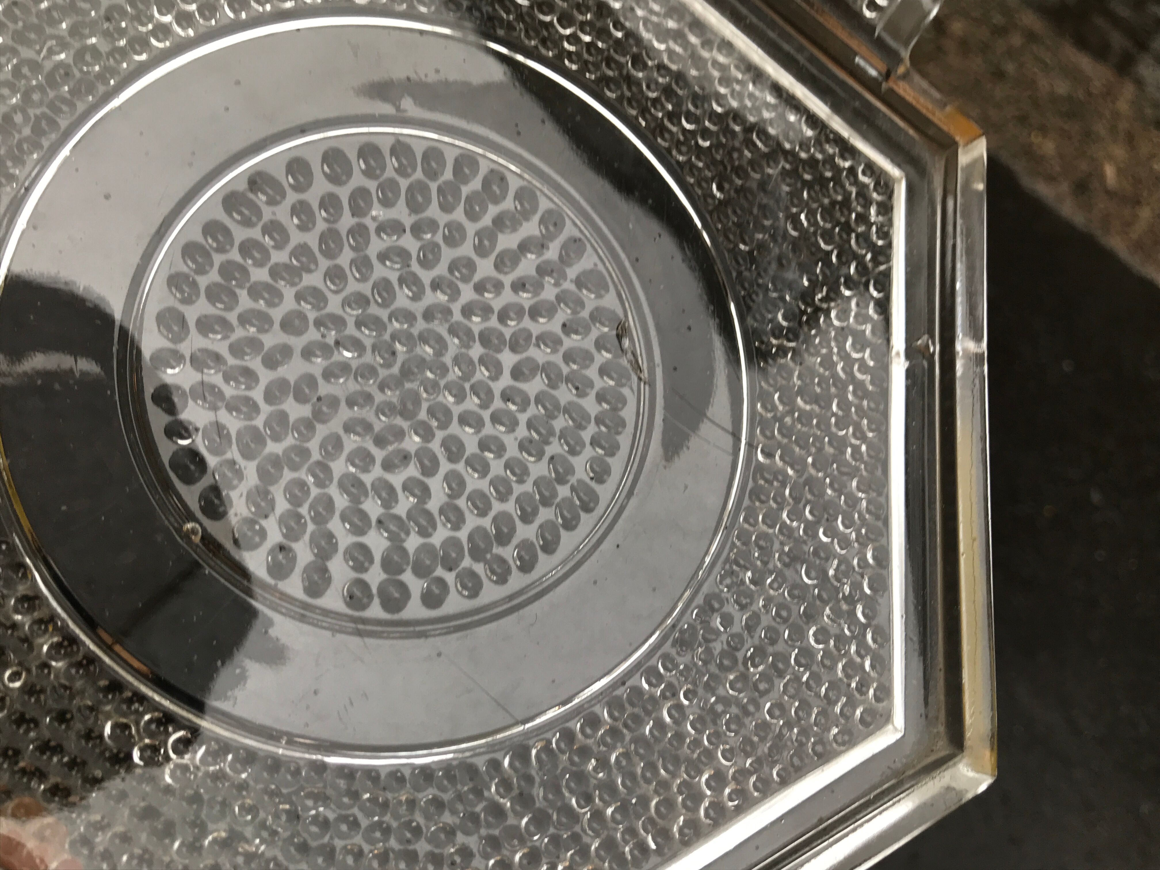 Hexagonal art deco glass top underplate