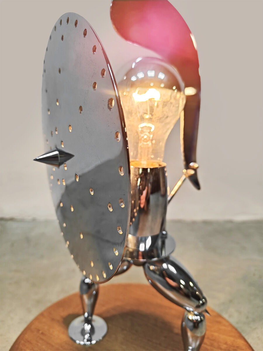 Vintage unique Italian metal figure table lamp