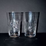 Set of 2 junon water juice glasses in cut crystal cristallerie lorraine lemberg