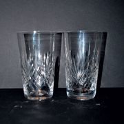 Set of 2 junon water juice glasses in cut crystal cristallerie lorraine lemberg