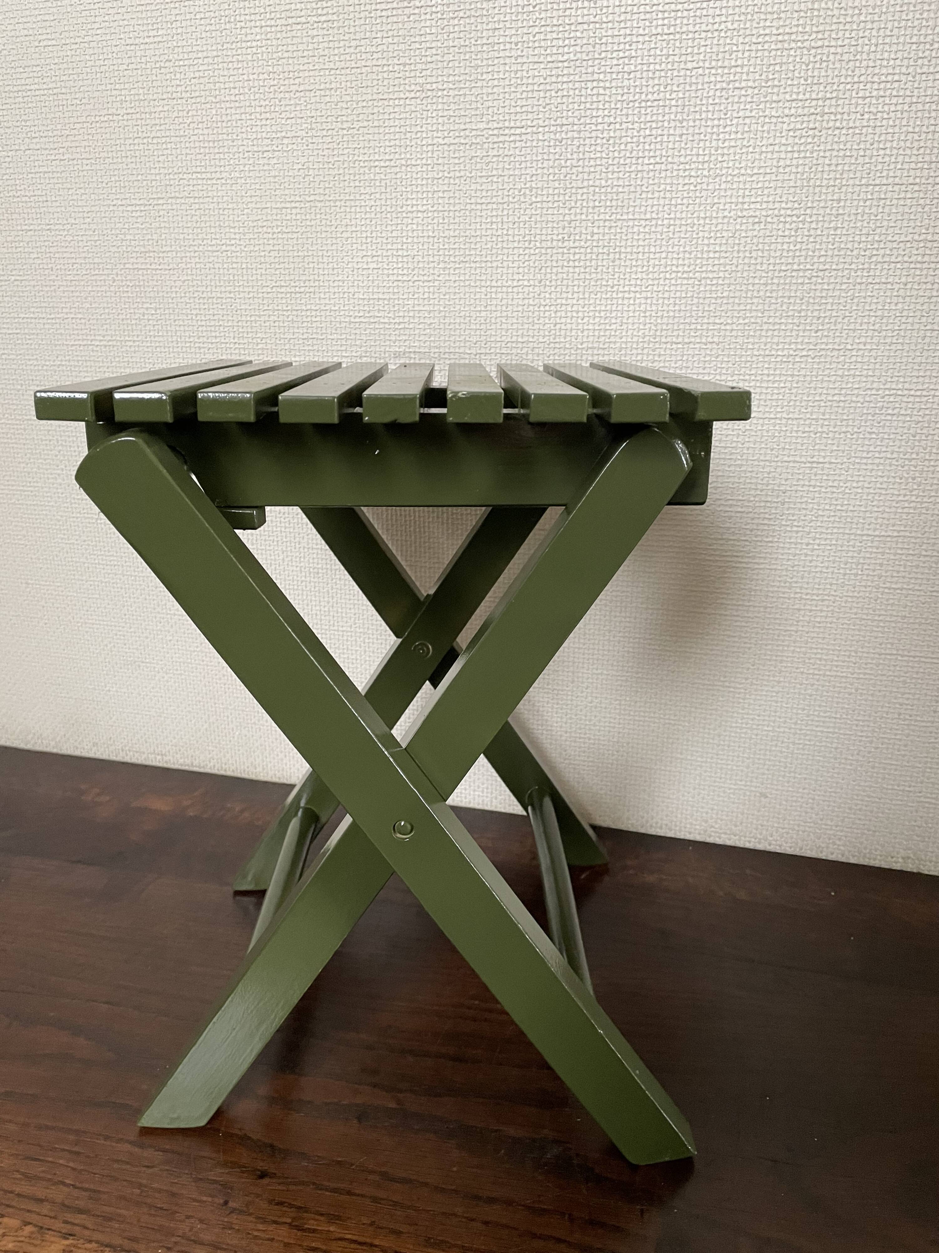 Vintage slatted fishing stool