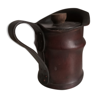 Ceramic pot leather pitcher A. Porta Cuoio Artisto Milano
