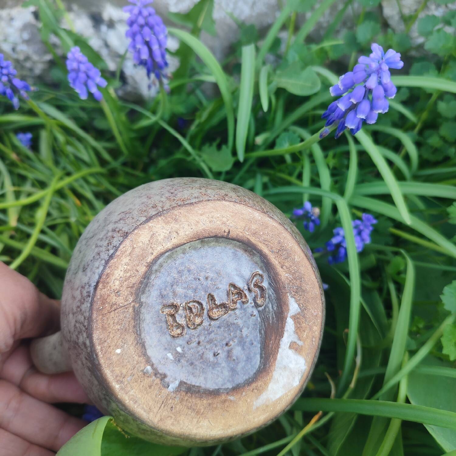 Max Idlas coffee maker, smooth green stoneware