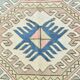 4x7 Vintage Oushak Area Rug, Beige & Grey Turkish Pattern Rug, 128x206 Cm
