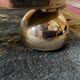 Coffee table in gilded metal and mirror glass with double top 1980
