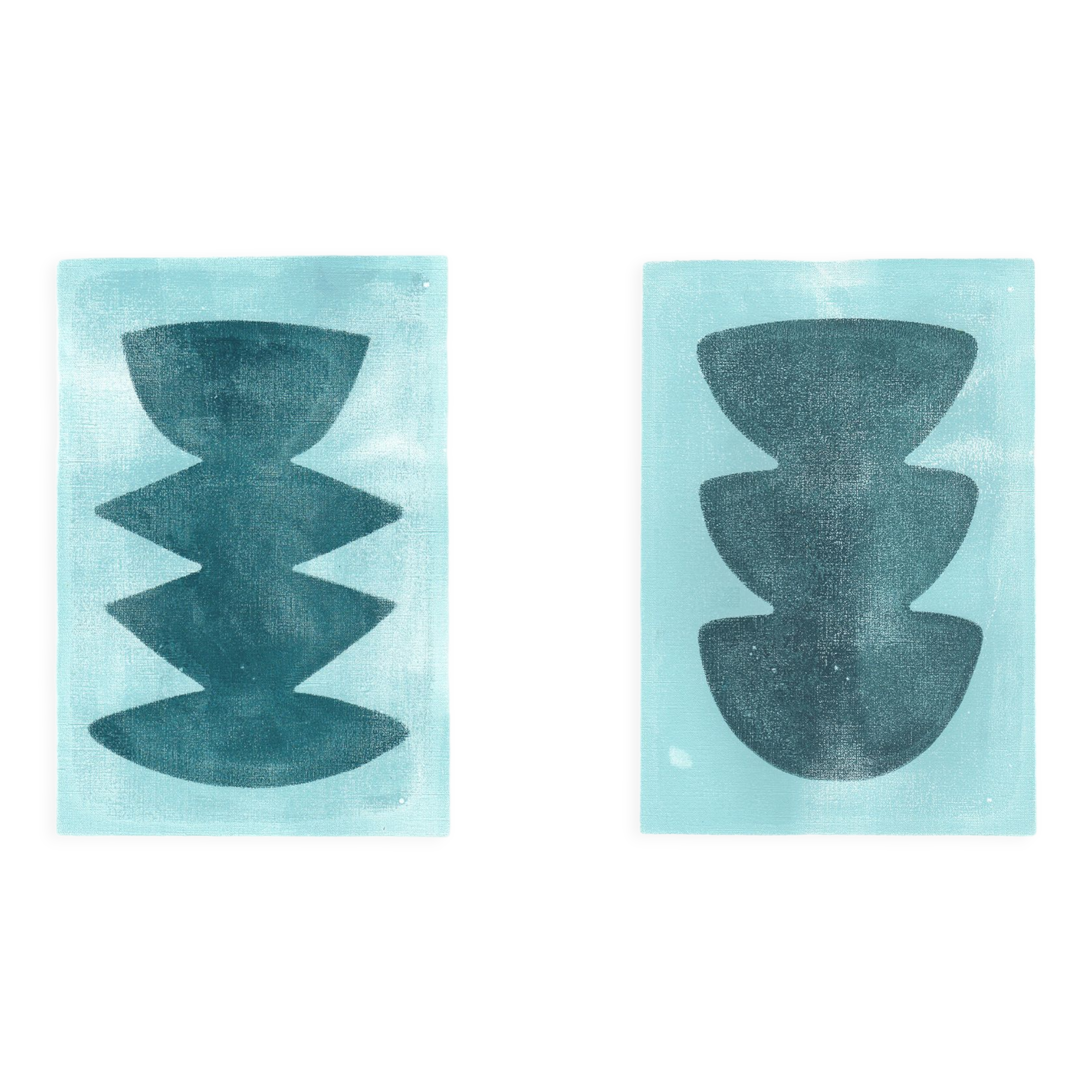 Duo of paintings on paper - M430 and M405 - signed Eawy