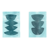 Duo of paintings on paper - M430 and M405 - signed Eawy