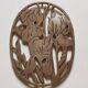 Trivet or wall plate iris art nouveau brass