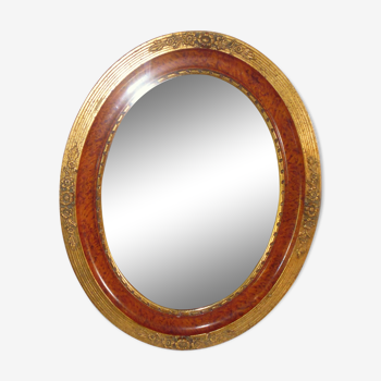 Art Deco oval mirror with gilding 50.5x40.5 cm / 2