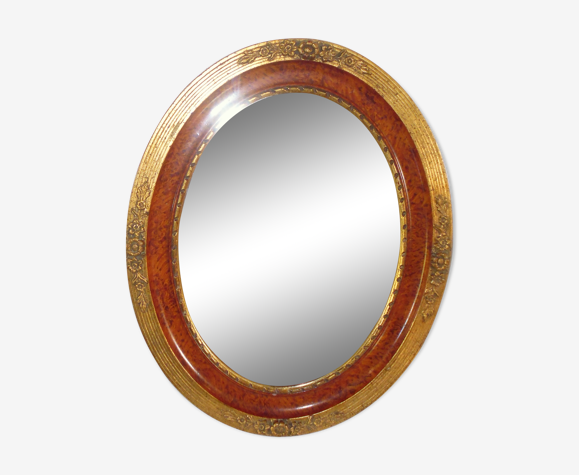 Miroir ovale art déco avec dorure 50.5x40.5 cm 2