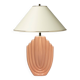 1980s salmon pink ceramic table lamp art deco pastel midcentury golden girls