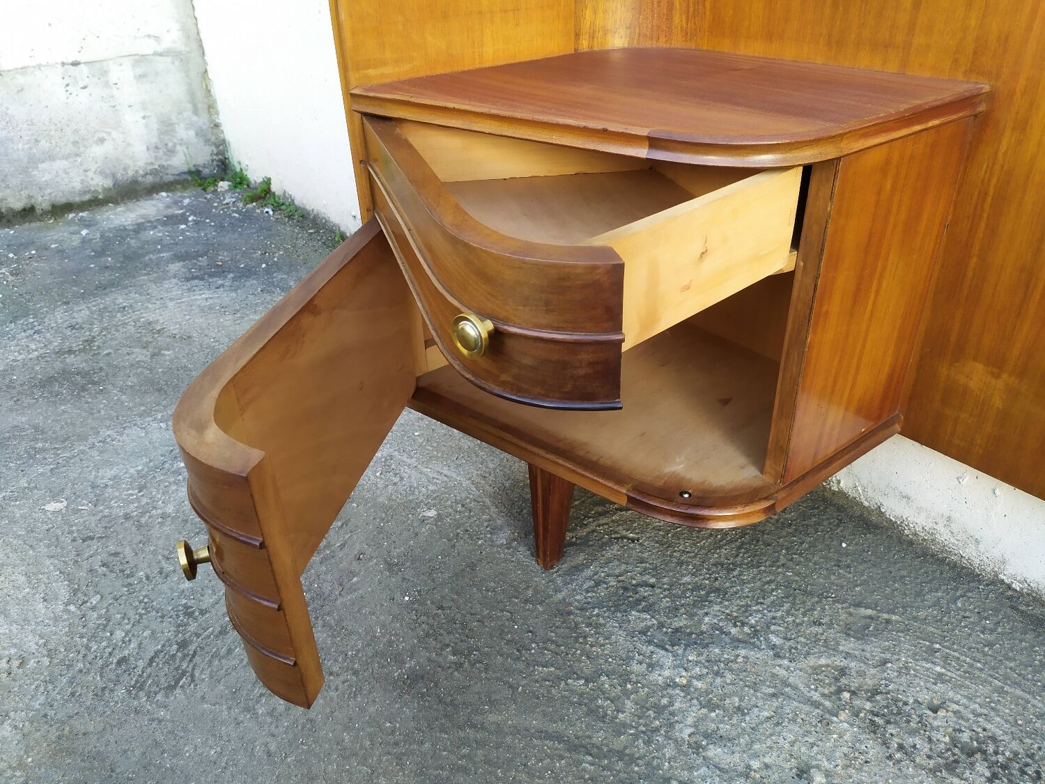 Vintage headboards and bedside tables