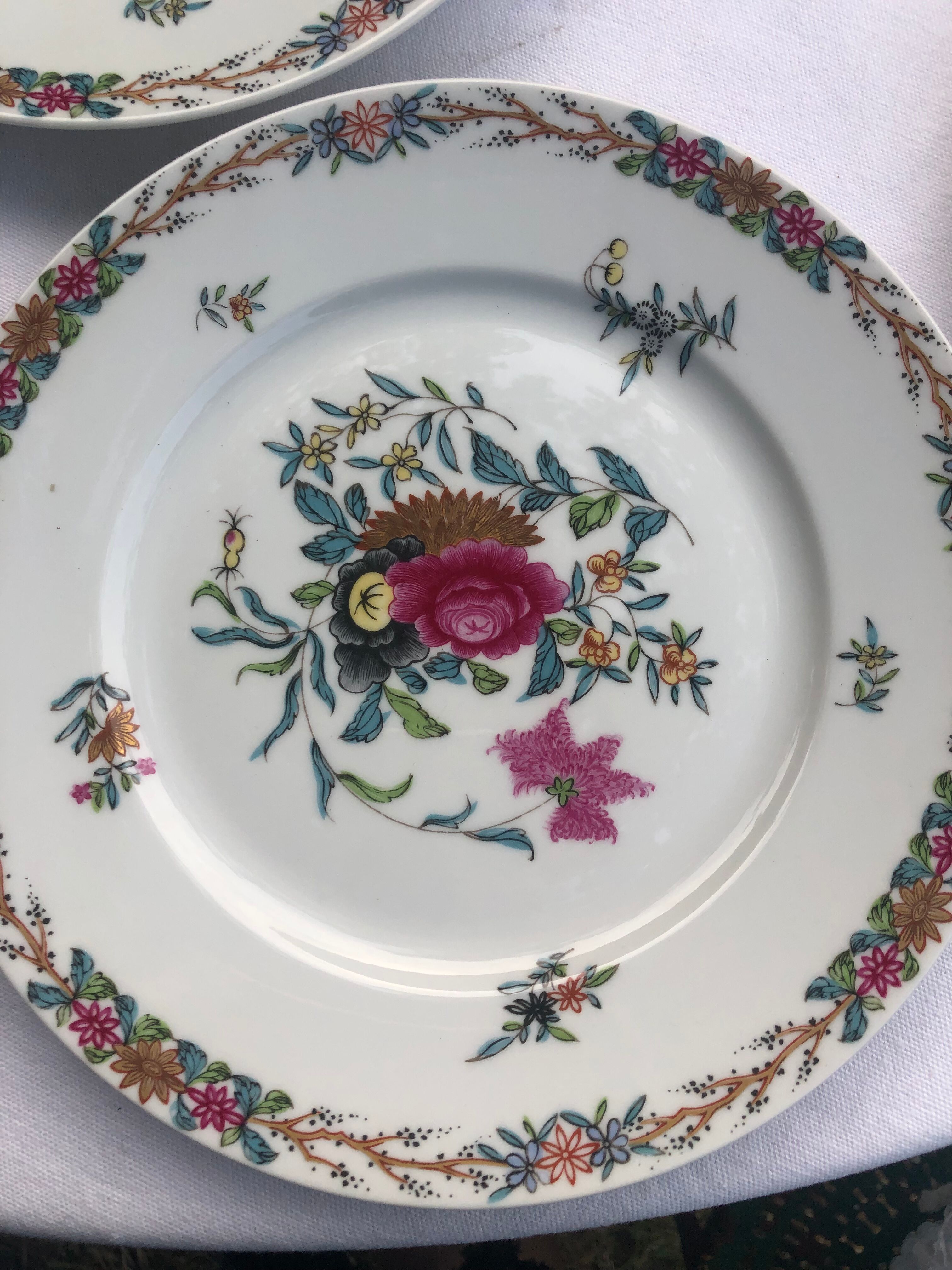 Set of 12 dessert plates Haviland Pondichery
