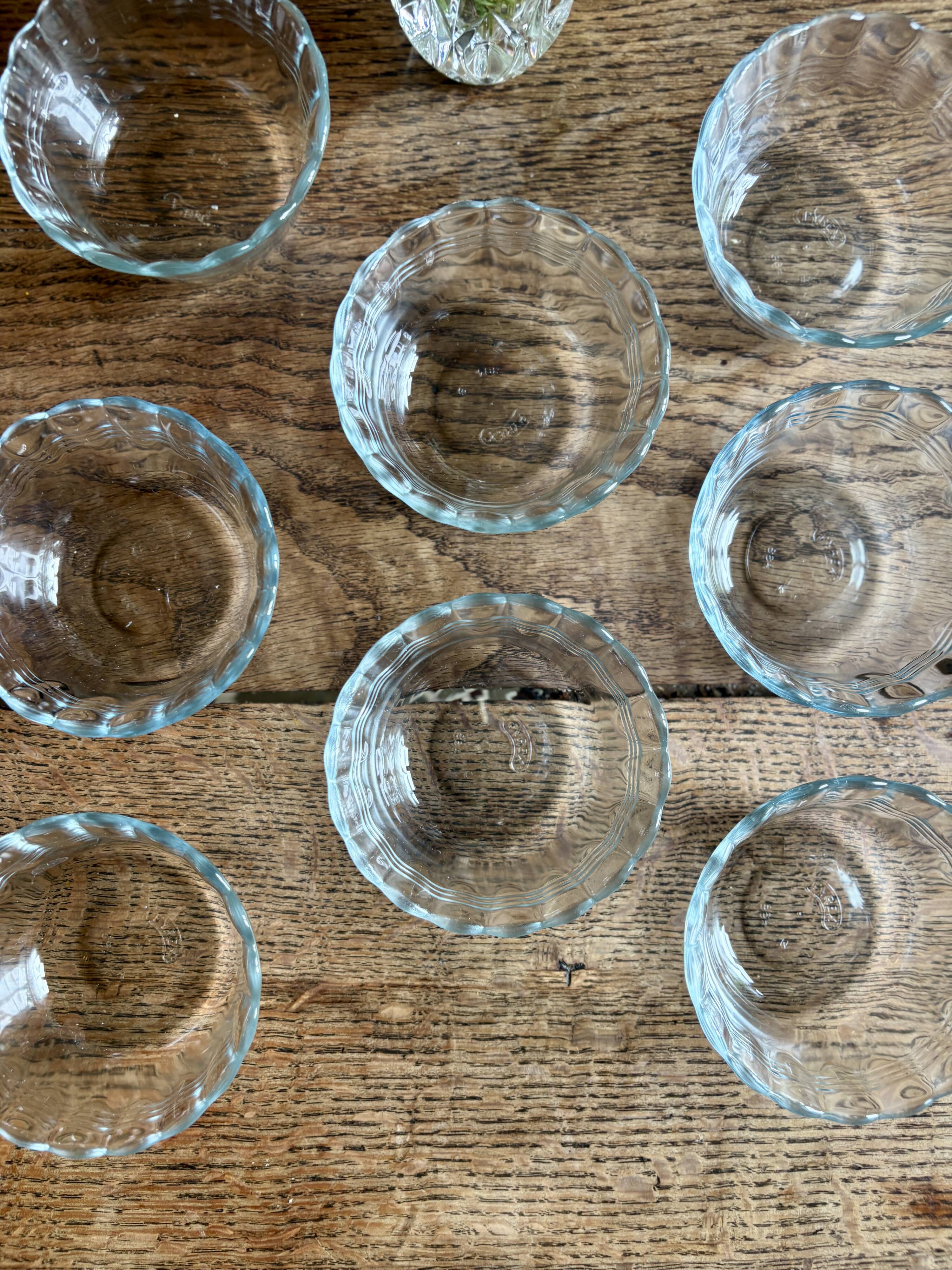 Lot de 8 ramequins vintage en verre - Pyrex