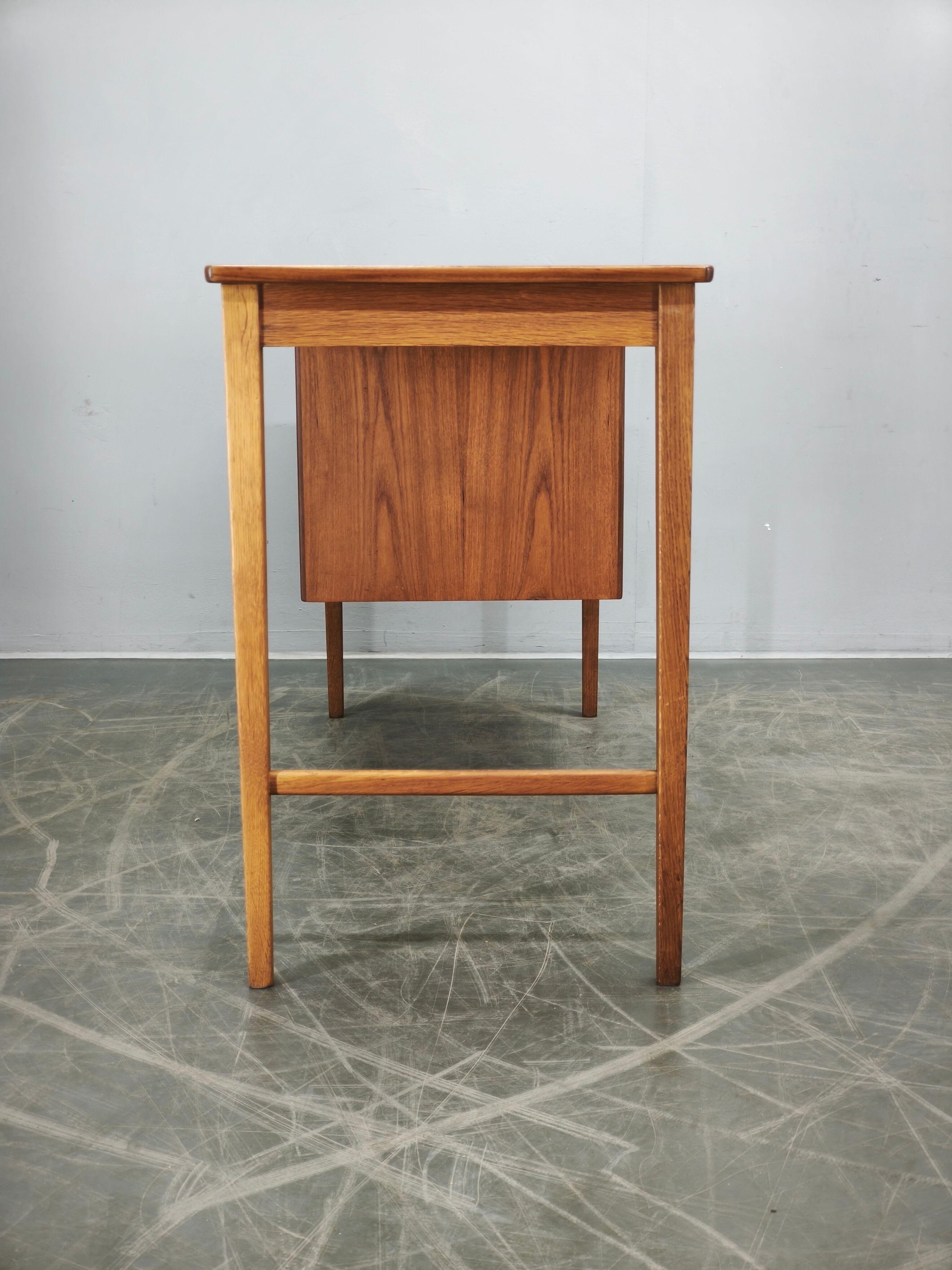Sven Aage Madsen Teak Vanity Desk with Mirror, Denmark, 1960s