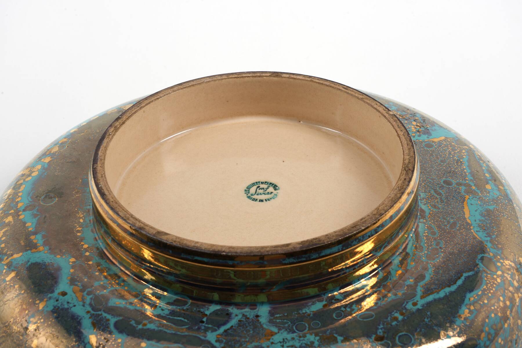 Art Deco fruit bowl from 1930 by Mazeaud and Faver for Ateliers de Sèvres.