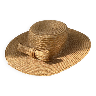 Vintage knot braided straw hat