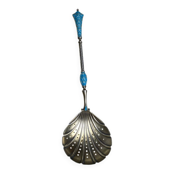 Cuillère à soupoudrer en argent émail cloisonné  par David Andersen