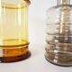 Set of vintage smoked glass vases