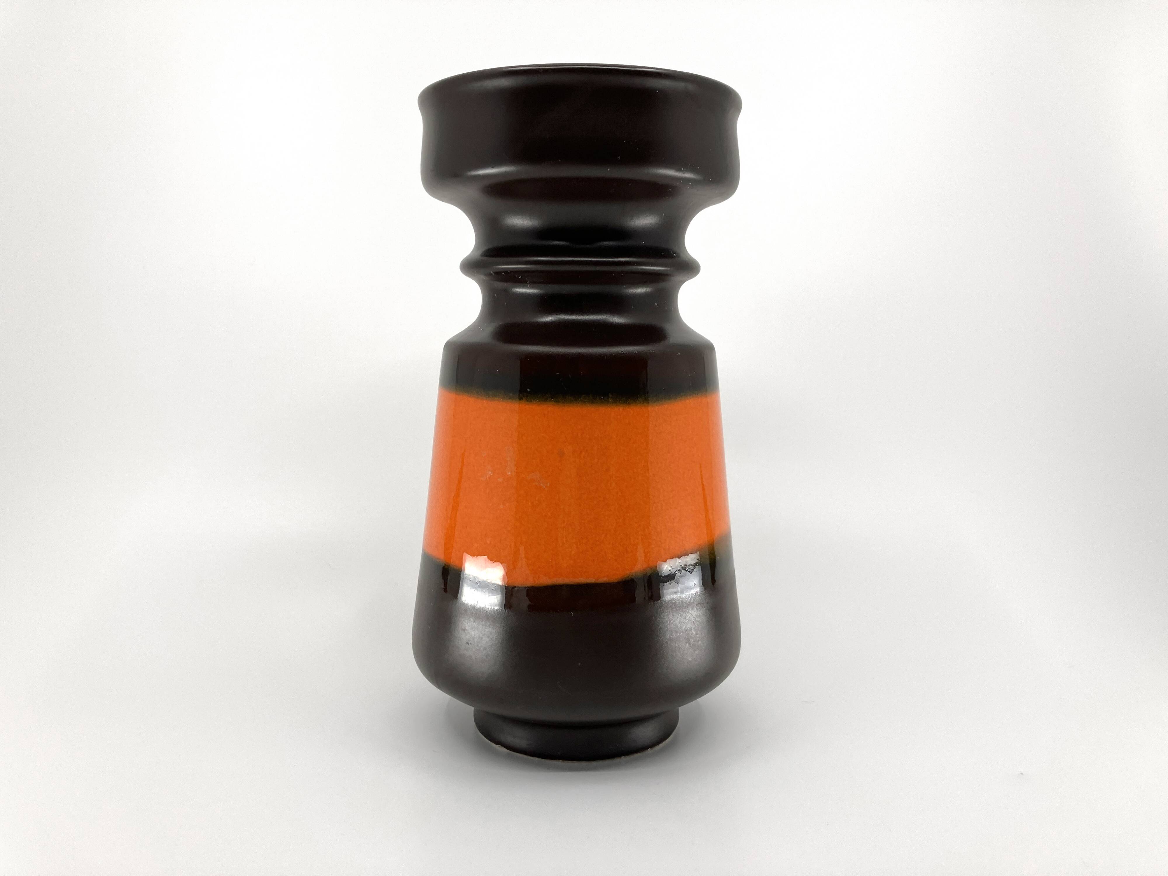 Brown and orange ceramic vase • 1970
