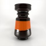 Brown and orange ceramic vase • 1970