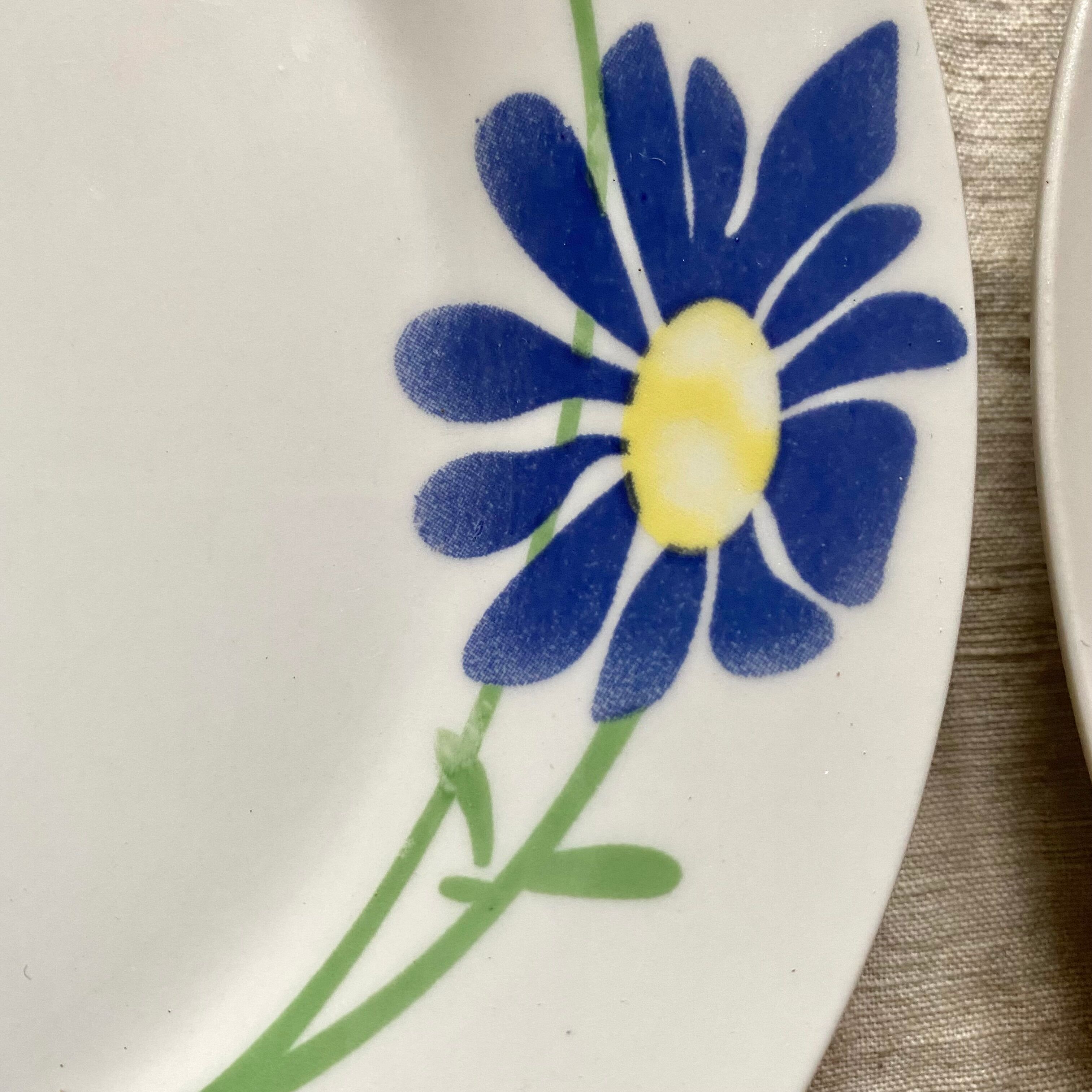 Vintage blue flower dessert plates