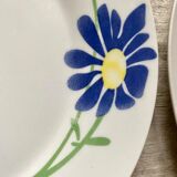 Assiettes à dessrt vintage fleur bleue
