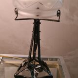 Lamp art deco and lampshade in opaque glass