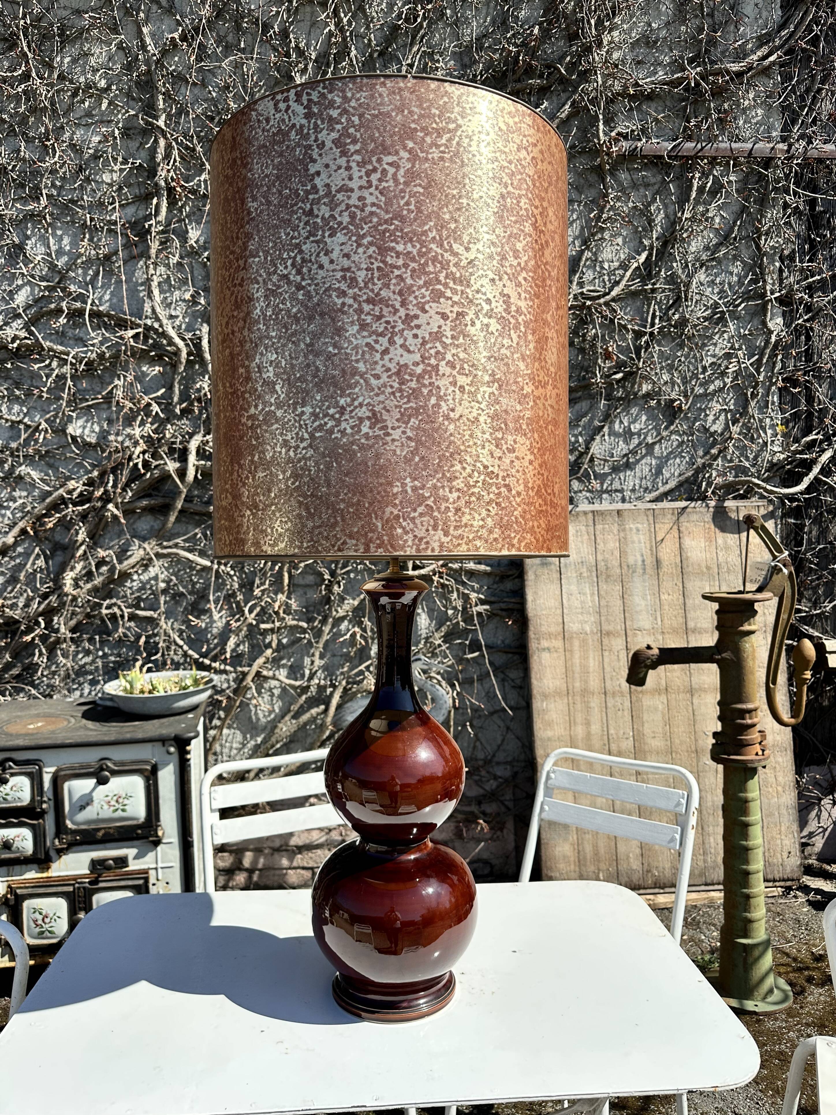 Vintage 70's glazed ceramic lamp