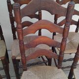 6 antique vintage oak monastery chairs