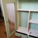 50s vintage medicine cabinet white celadon wood of poplar