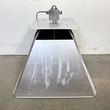 Large Silver Industrial Factory Pebdant Lamp, 1970s