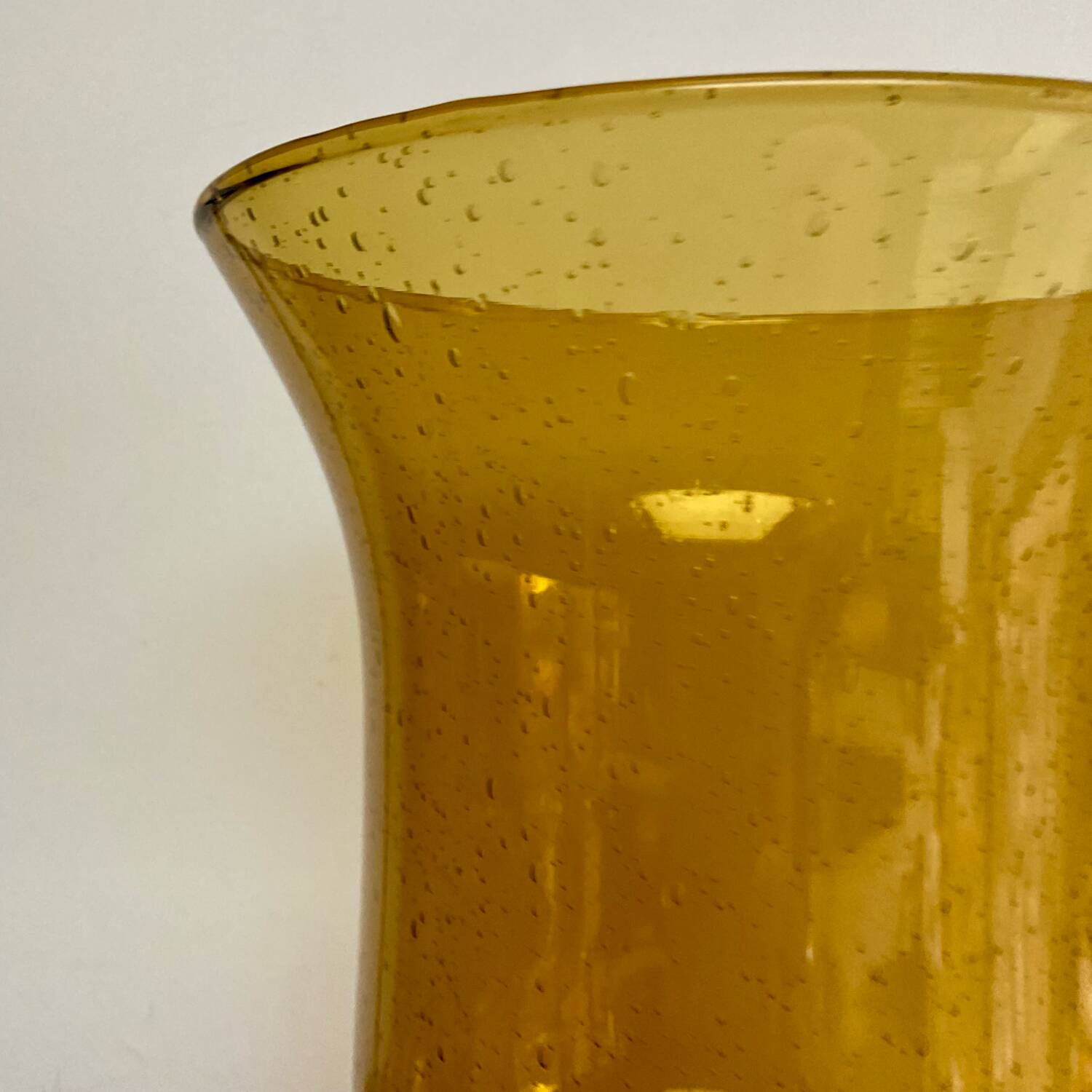 Amber bubble glass vase