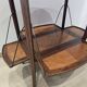 Folding tea table in marquetry wood - removable top