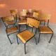 10 mismatched school chairs, restaurant, 1960s