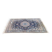 Nain carpet, floral patterns, blue and red, 116x206cm, Iran
