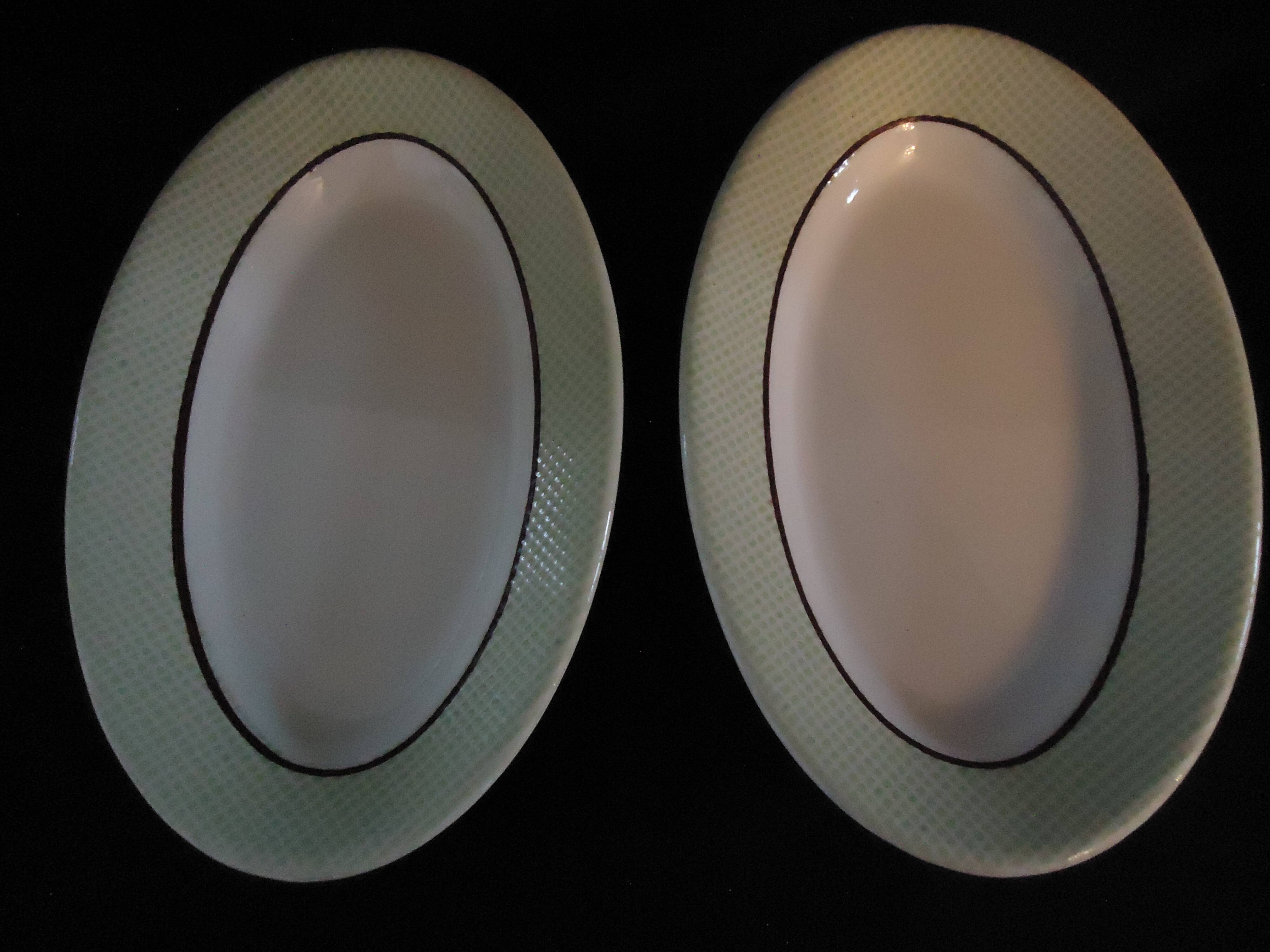 Pair of salins porcelain serving dishes, isoard pattern