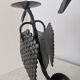 Vintage Forged Iron Grape Leaves Candlestick - Yugoslavia Mid-Century Decor