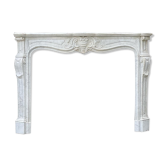 Fireplace in carrara marble around 1880