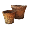 Lot of 2 rattan pot caches
