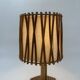Rattan Table Lamp with Crosshatch Shade, Attributed to Louis Sognot,